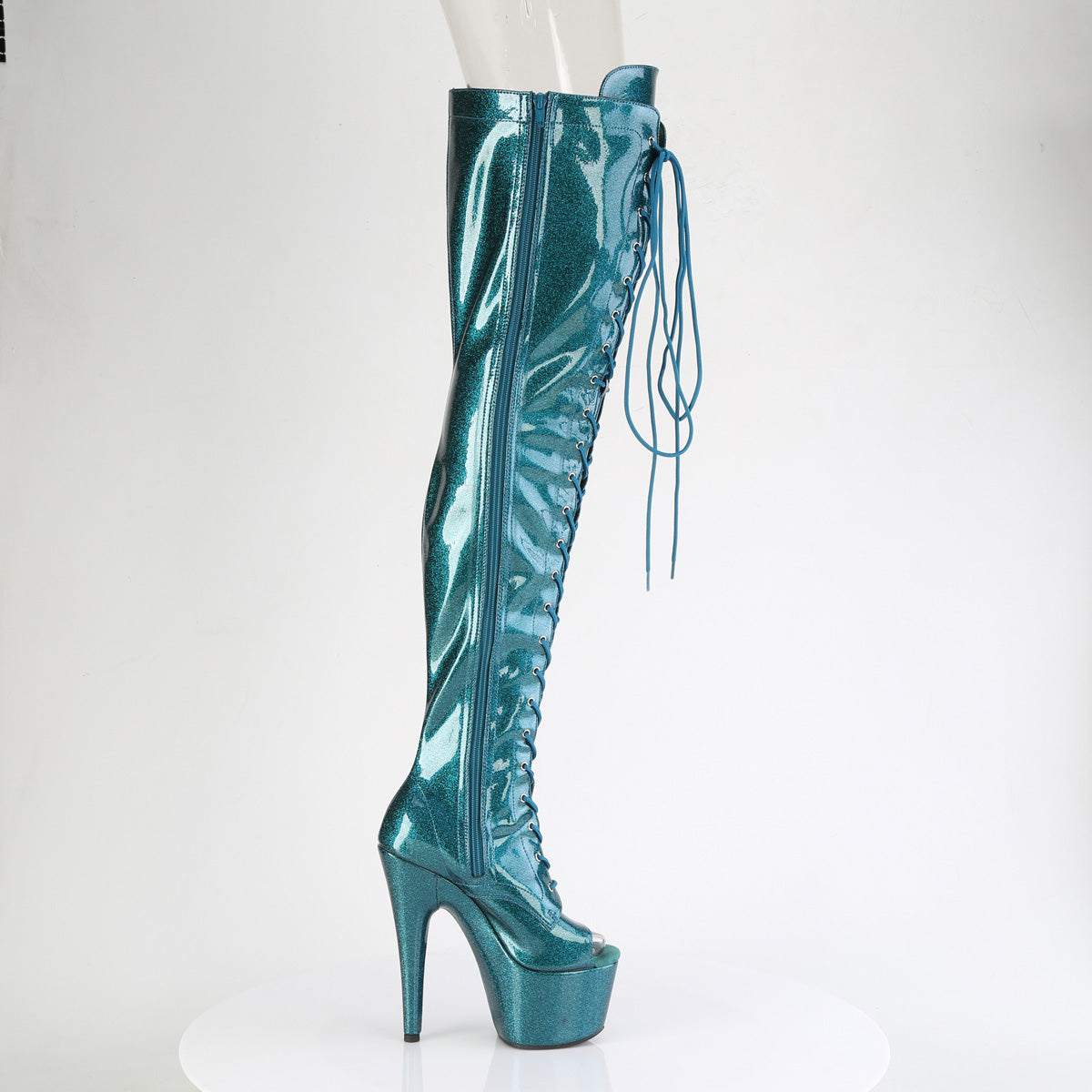 【PLEASER】ADORE-3021GP プラットフォームシューズ Teal Glitter Pat/M【取寄】