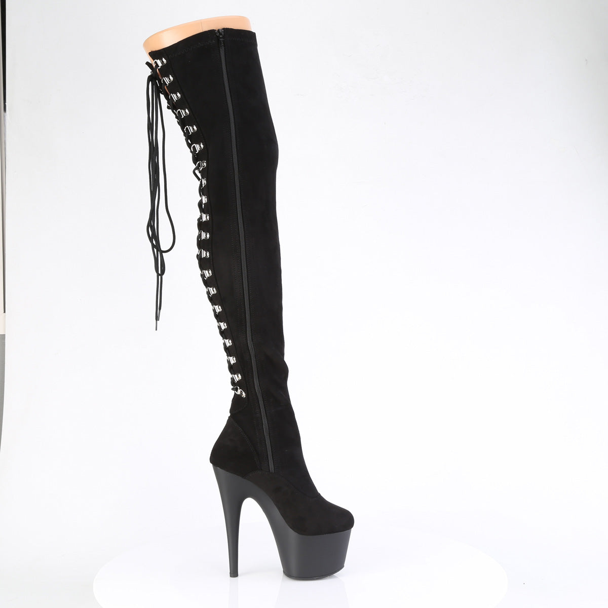 【PLEASER】ADORE-3063 プラットフォームシューズ Blk Str Microfiber/Blk Matte【取寄】