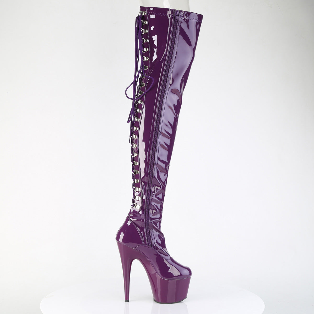 【PLEASER】ADORE-3063 プラットフォームシューズ Purple Str. Pat/Purple【取寄】