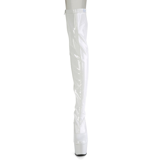 【PLEASER】ADORE-3063 プラットフォームシューズ Wht Str Pat/Wht【取寄】