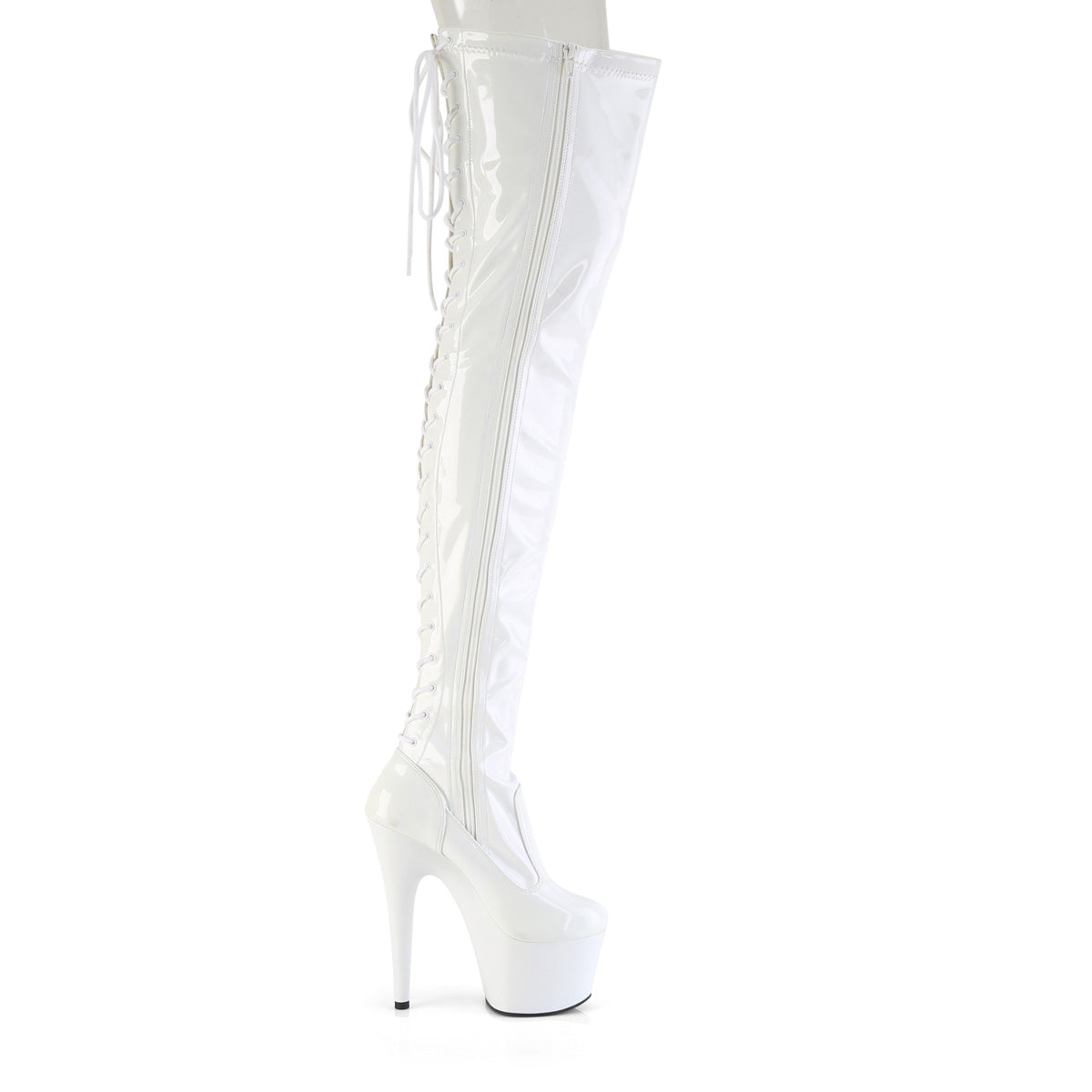 【PLEASER】ADORE-3850 プラットフォームシューズ Wht Str. Pat/Wht【取寄】
