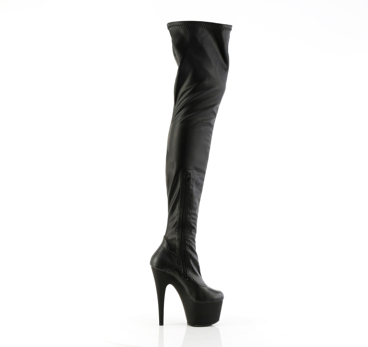 【PLEASER】ADORE-4000 プラットフォームシューズ Blk Str. Faux Leather/Blk Matte【取寄】