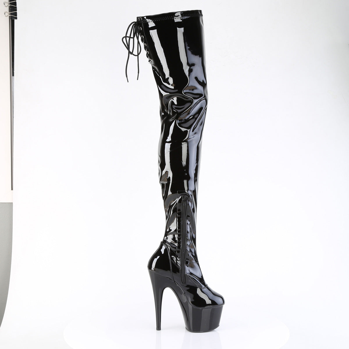 【PLEASER】ADORE-4000SLT プラットフォームシューズ Blk Str Pat/Blk【取寄】