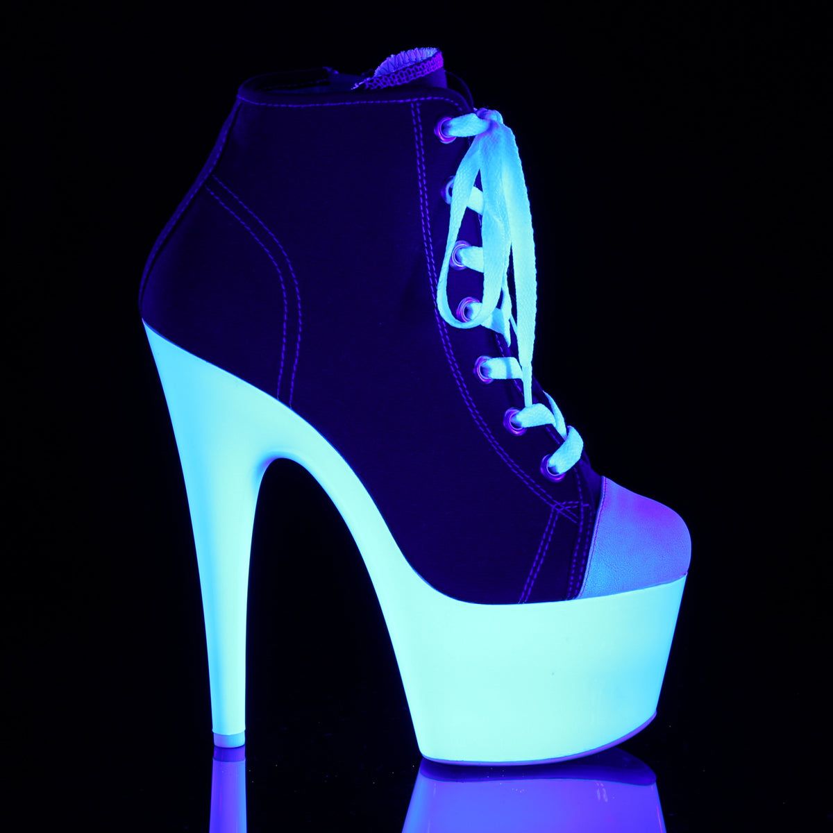 【PLEASER】ADORE-700SK-02 プラットフォームシューズ Red Canvas/Neon White【取寄】