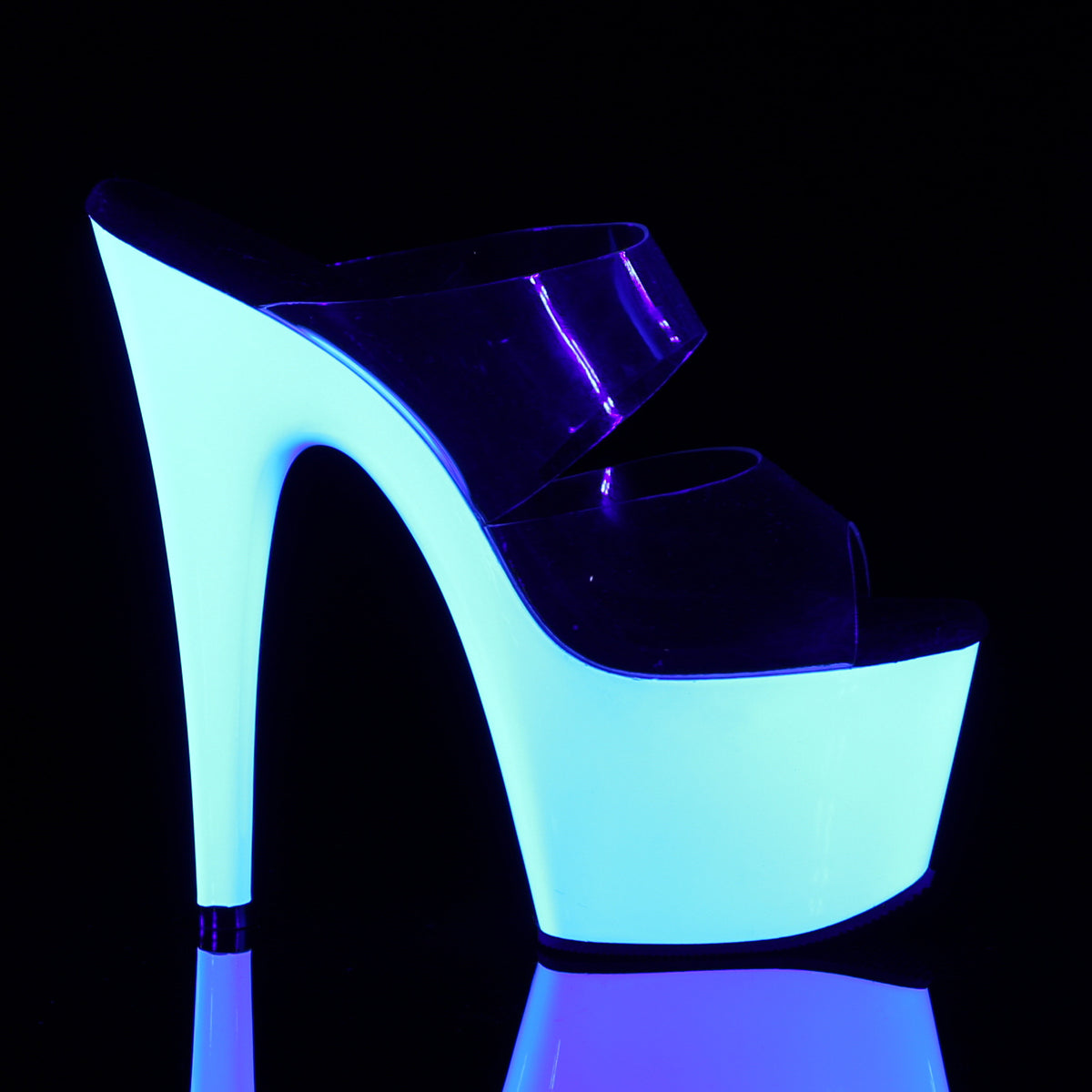 【PLEASER】ADORE-702UV プラットフォームシューズ Clr/Neon Wht【取寄】