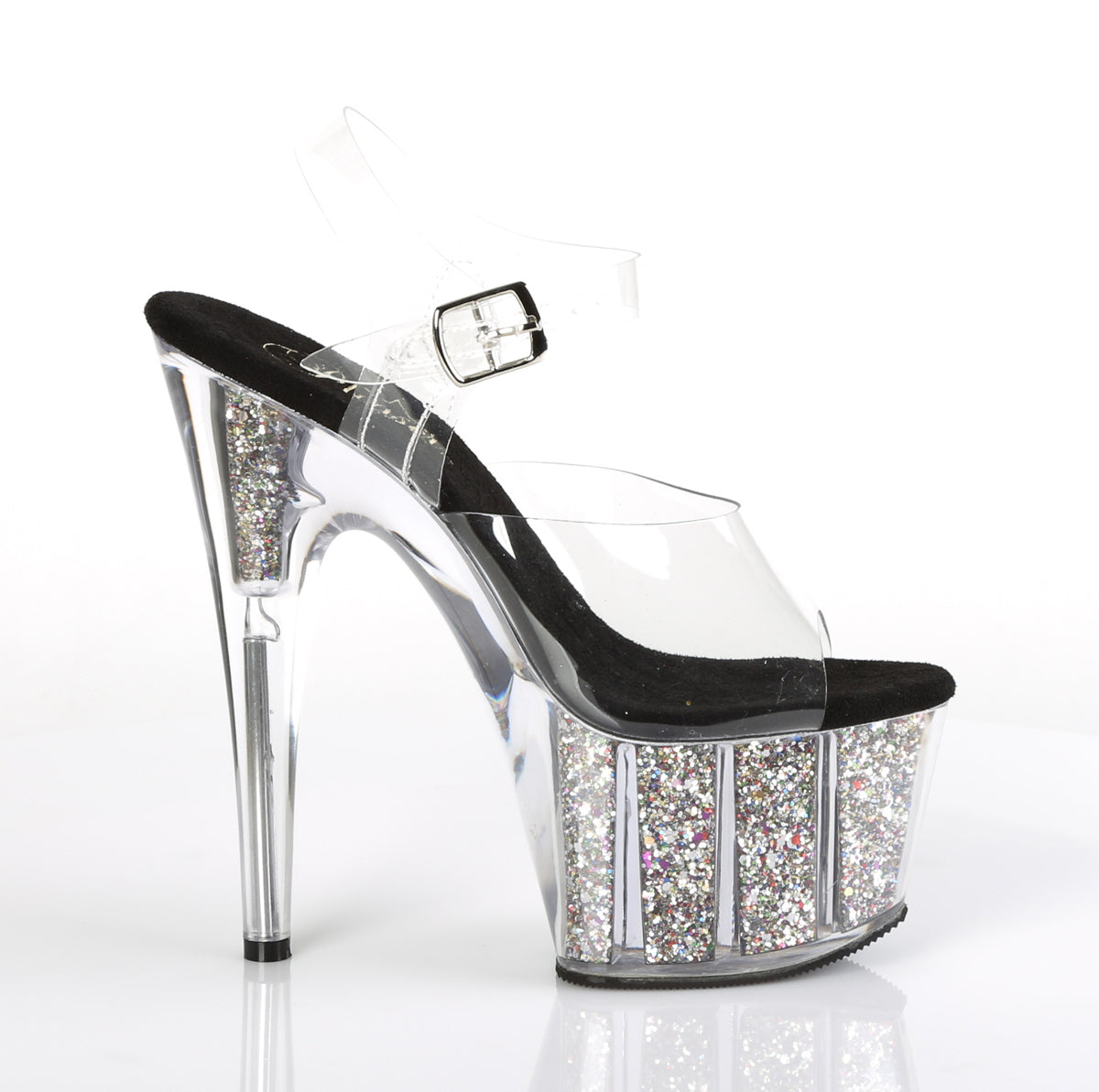 【PLEASER】ADORE-708CG プラットフォームシューズ Clr/Slv Confetti Glitter【取寄】
