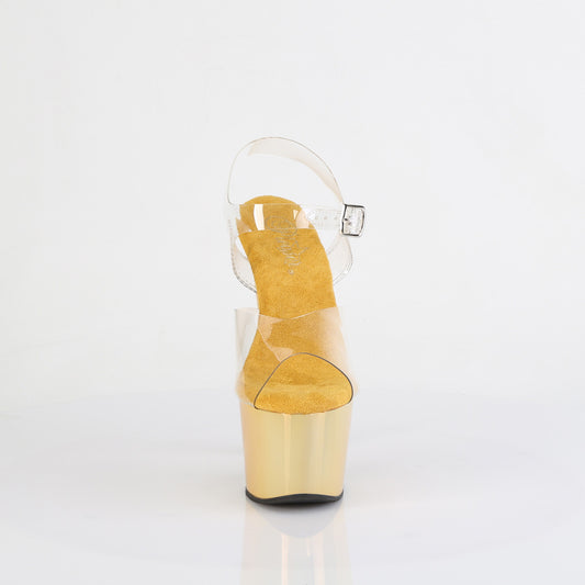 【PLEASER】ADORE-708LQ プラットフォームシューズ Clr/Liquid Gold Hologram【取寄】