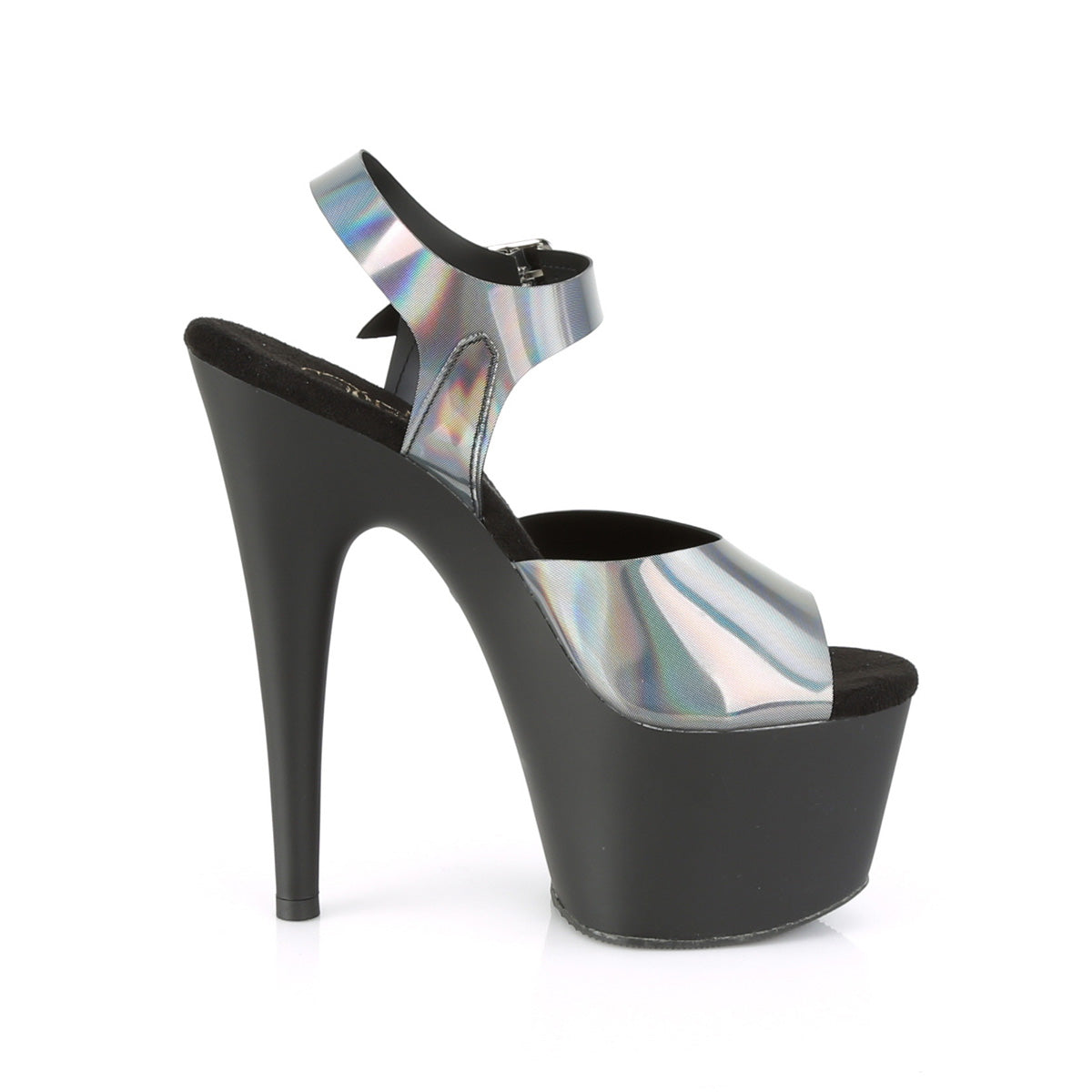 【PLEASER】ADORE-708N-DT プラットフォームシューズ Pewter Hologram TPU/Blk Matte【取寄】