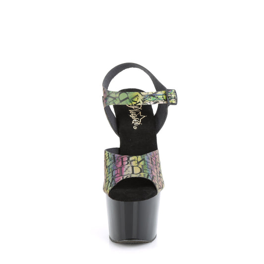【PLEASER】ADORE-708N-LTP プラットフォームシューズ Green-Purple TPU/Blk【取寄】