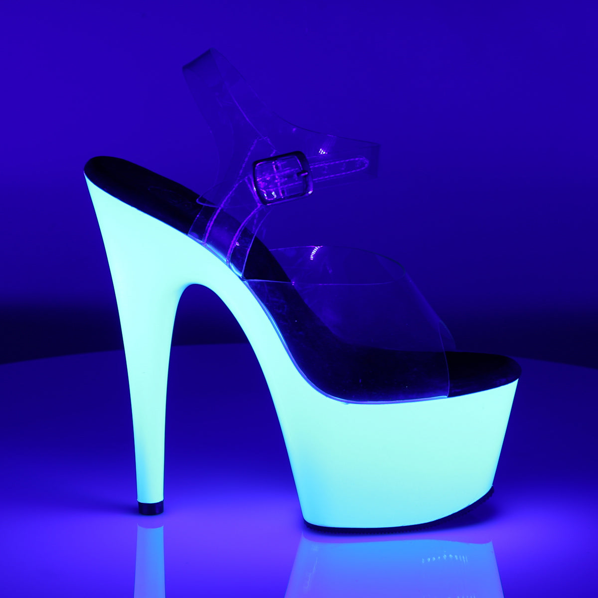 【PLEASER】ADORE-708UV プラットフォームシューズ Clr/Neon Wht【取寄】