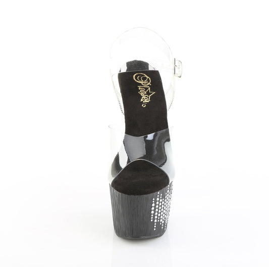 【PLEASER】ADORE-708WFRS プラットフォームシューズ Clr/Blk-Slv RS【取寄】