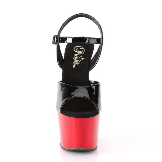【PLEASER】ADORE-709 プラットフォームシューズ Blk Pat/Red【取寄】