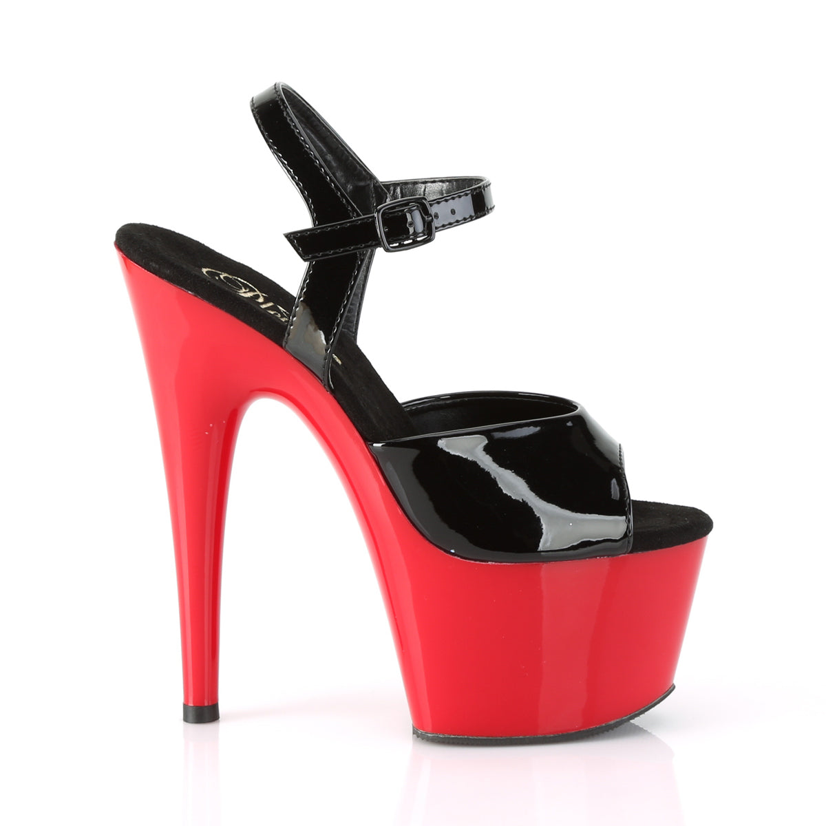 【PLEASER】ADORE-709 プラットフォームシューズ Blk Pat/Red【取寄】