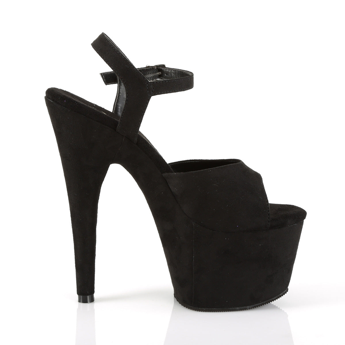 【PLEASER】ADORE-709FS プラットフォームシューズ Blk Faux Suede/Blk Faux Suede【取寄】