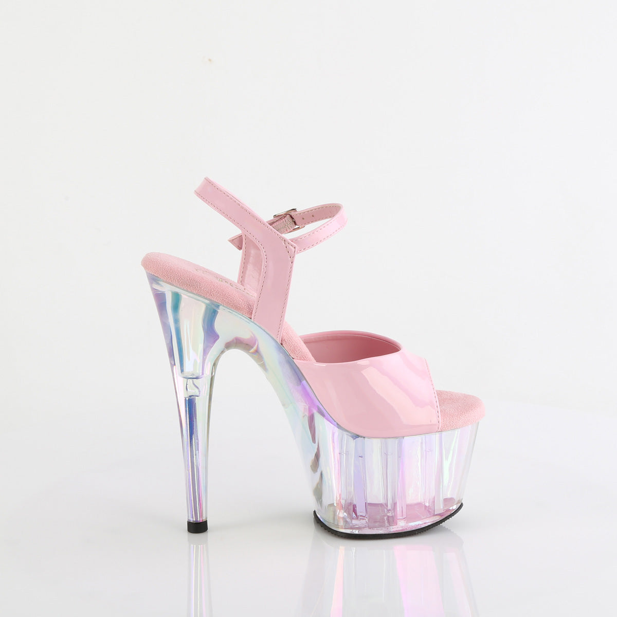 【PLEASER】ADORE-709HT プラットフォームシューズ B. Pink Holo/Holo Tinted【取寄】