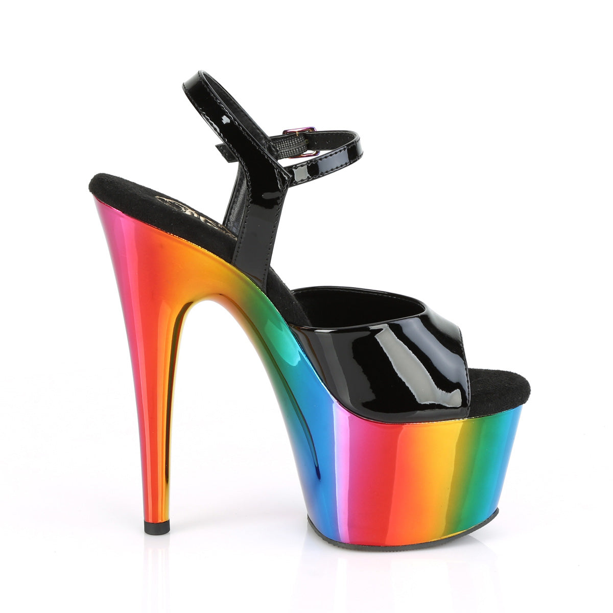 【PLEASER】ADORE-709RC プラットフォームシューズ Blk Pat/Rainbow Chrome【取寄】