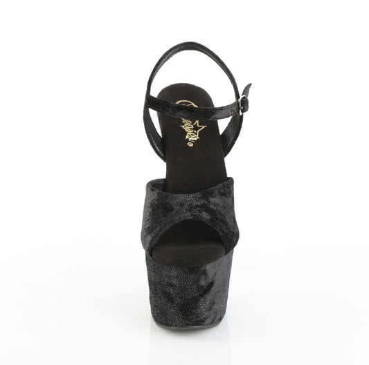 【PLEASER】ADORE-709WR プラットフォームシューズ Blk Shimmering Fabric/Blk【取寄】