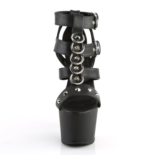 【PLEASER】ADORE-758 プラットフォームシューズ Blk Faux Leather/Blk Matte【取寄】