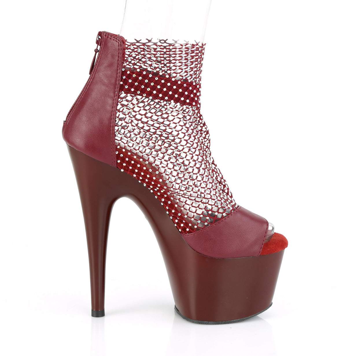 【PLEASER】ADORE-765RM プラットフォームシューズ Burgundy F.Leather-RS Mesh/Burgundy Matt【取寄】