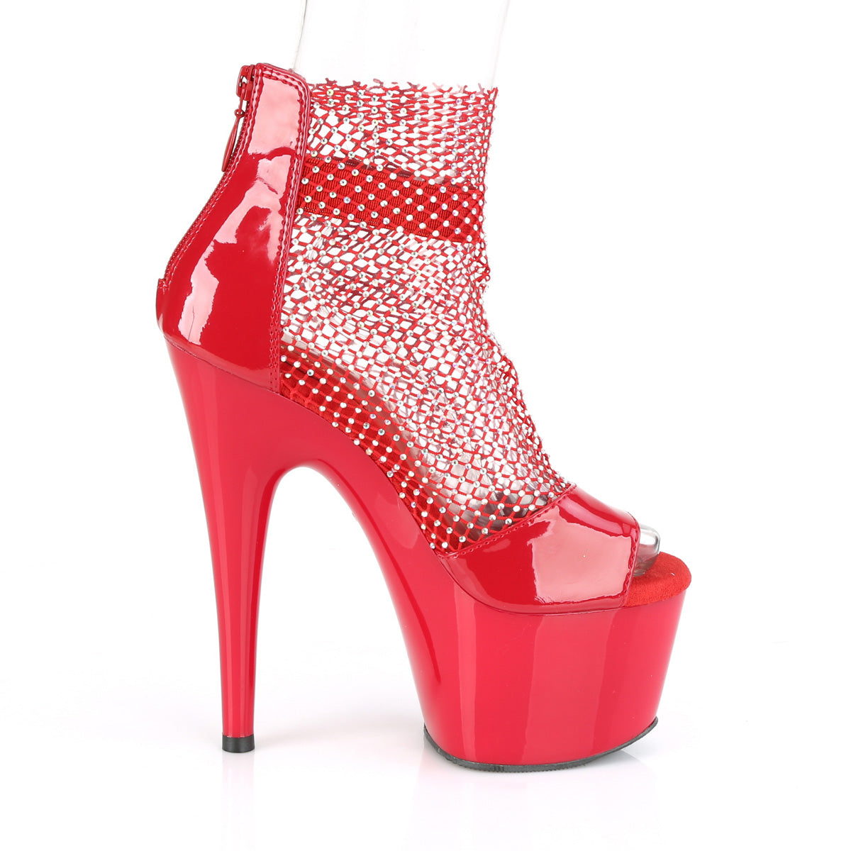 【PLEASER】ADORE-765RM プラットフォームシューズ Red Pat-RS Mesh/Red【取寄】