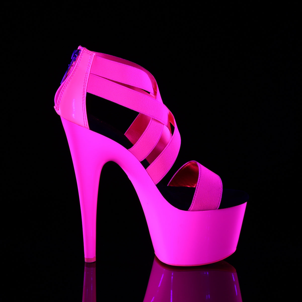 【PLEASER】ADORE-769UV プラットフォームシューズ Neon H. Pink Elastic Band-Pat/Neon H. Pink【取寄】