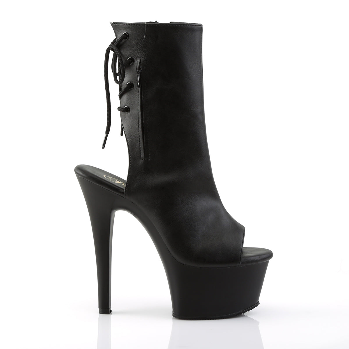【PLEASER】ASPIRE-1018 プラットフォームシューズ Blk Faux Leather/Blk Matte【取寄】