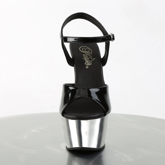 【PLEASER】ASPIRE-609 シューズ Blk Pat/Slv Chrome【取寄】