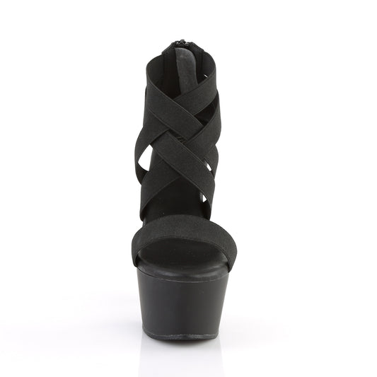 【PLEASER】ASPIRE-669 プラットフォームシューズ Blk Elastic Band-Faux Leather/Blk Matte【取寄】