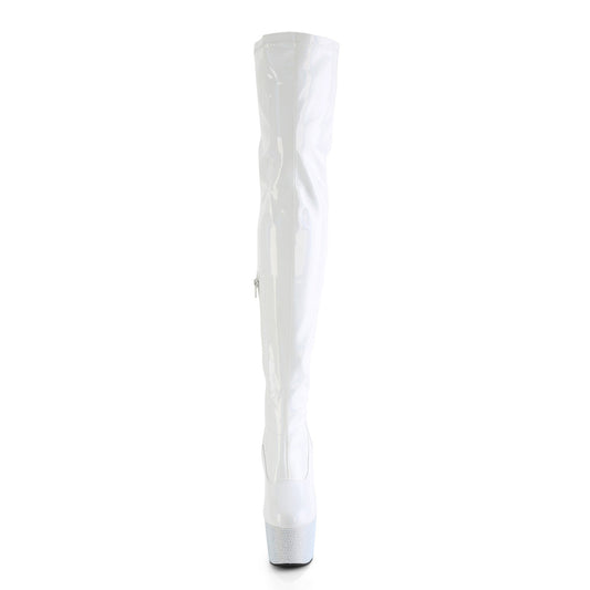 【PLEASER】BEJEWELED-3000-7 シューズ Wht Str Holo Pat/Wht RS【取寄】
