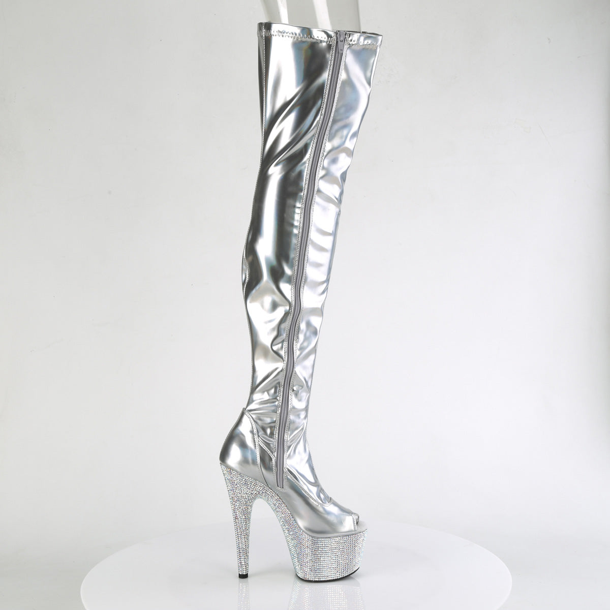 【PLEASER】BEJEWELED-3011-7 シューズ Slv Str Holo Pat/Slv AB RS【取寄】