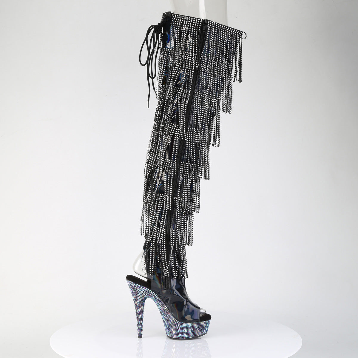 【PLEASER】BEJEWELED-3017HG-RSF シューズ Blk Holo Pat/Slv AB RS【取寄】