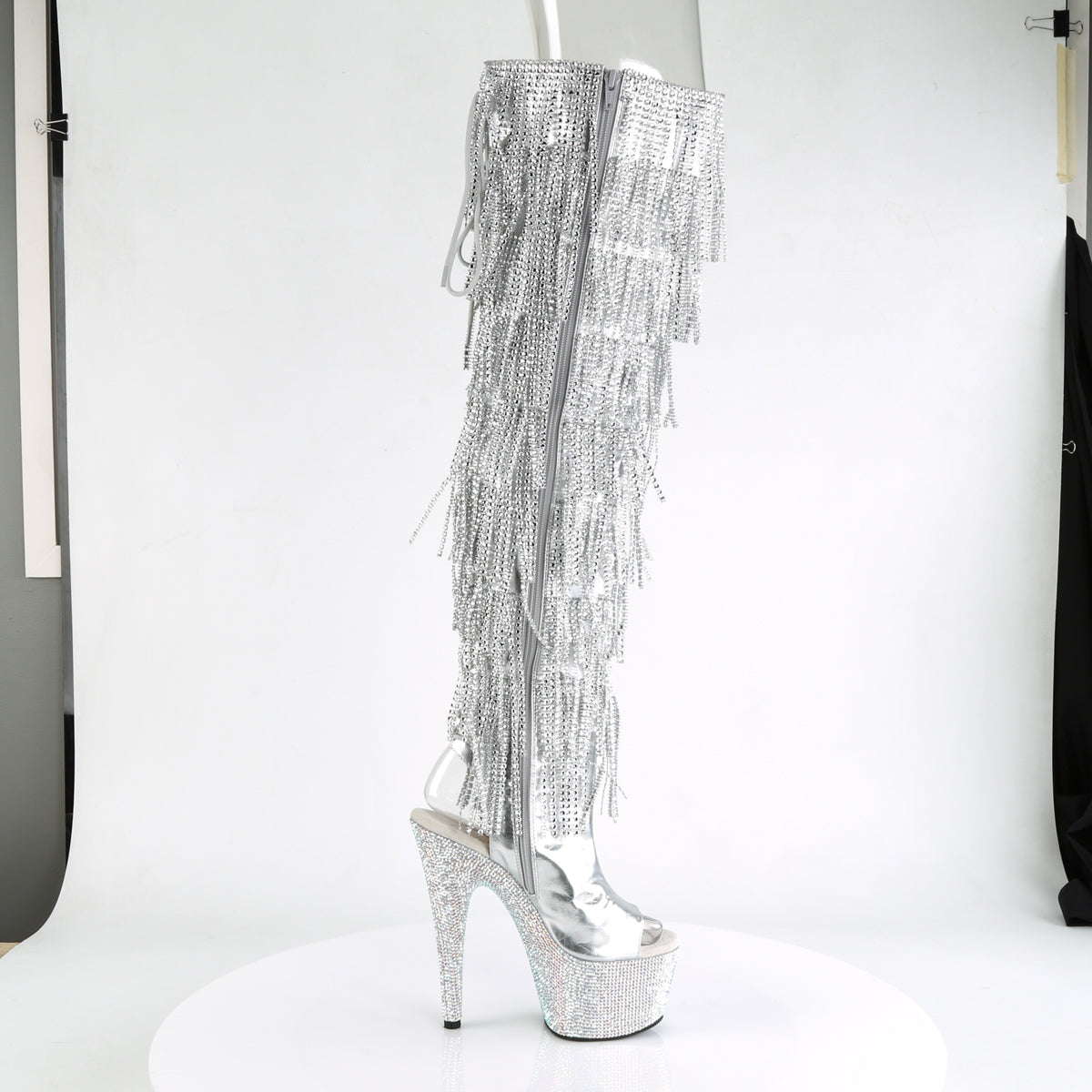 【PLEASER】BEJEWELED-3019RSF-7 プラットフォームシューズ Slv Metallic Pu-Slv/Slv Multi RS【取寄】