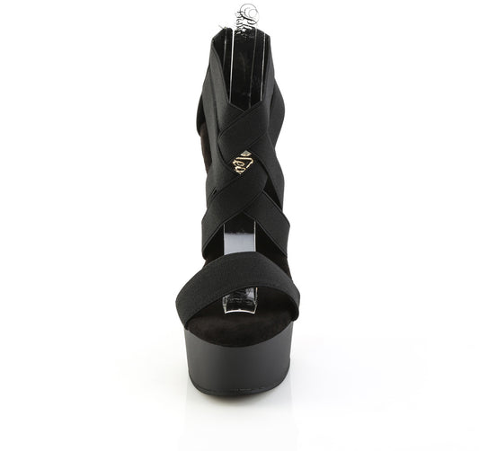 【PLEASER】CAPTIVA-669 シューズ Blk Elastic Band-Faux Leather/Blk Matte【取寄】
