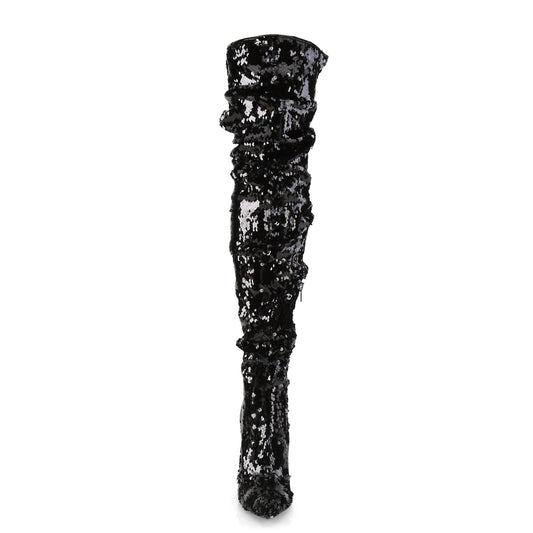 【PLEASER】COURTLY-3011 シングルソールシューズ Blk Sequins【取寄】