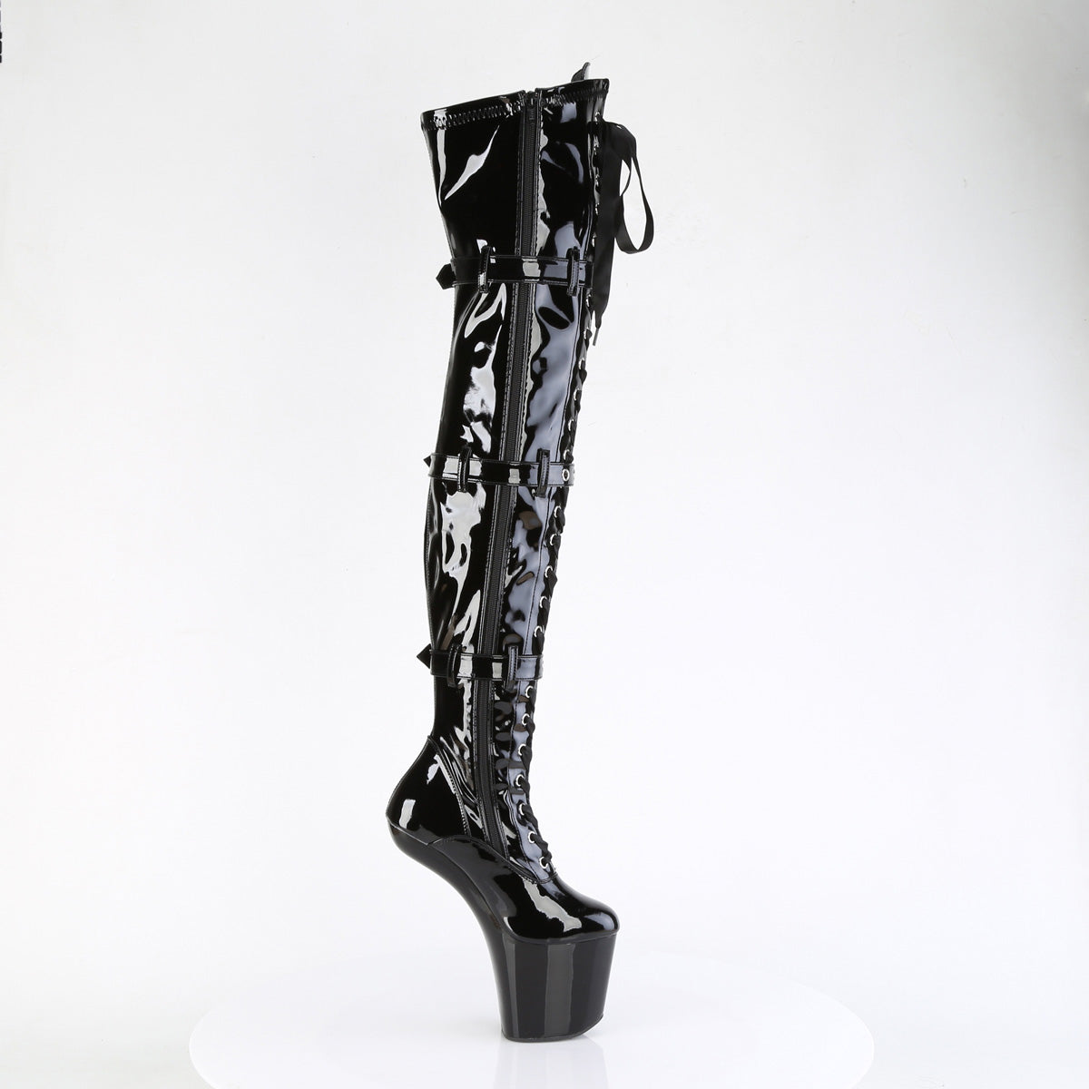 【PLEASER】CRAZE-3028 プラットフォームシューズ Blk Str. Pat/Blk【取寄】