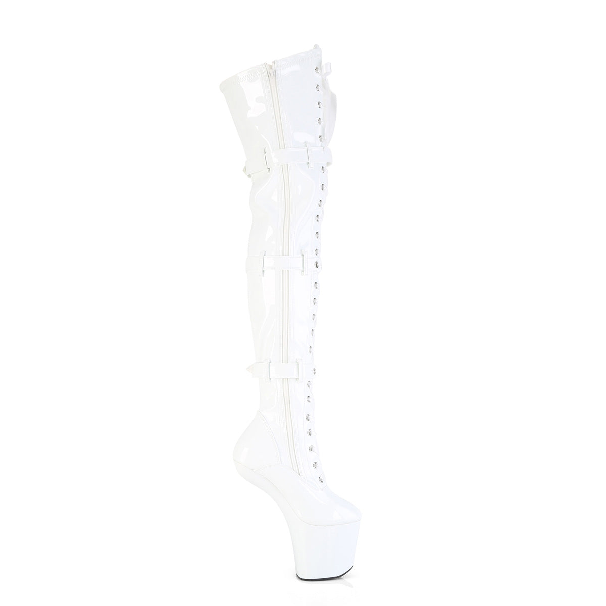 【PLEASER】CRAZE-3028 プラットフォームシューズ Wht Str. Pat/Wht【取寄】