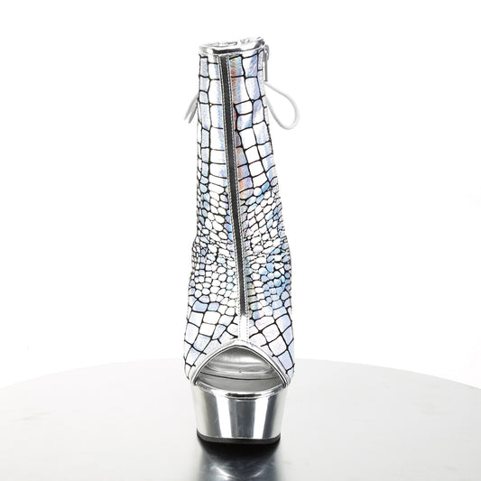 【PLEASER】DELIGHT-1018HG シューズ Slv Hologram Ostrich Pu/Slv Chrome【取寄】