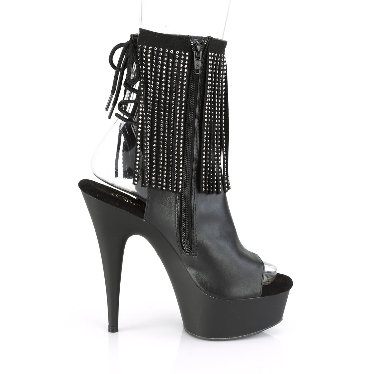 【PLEASER】DELIGHT-1018RSF プラットフォームシューズ Blk Faux Leather/Blk Matte【取寄】