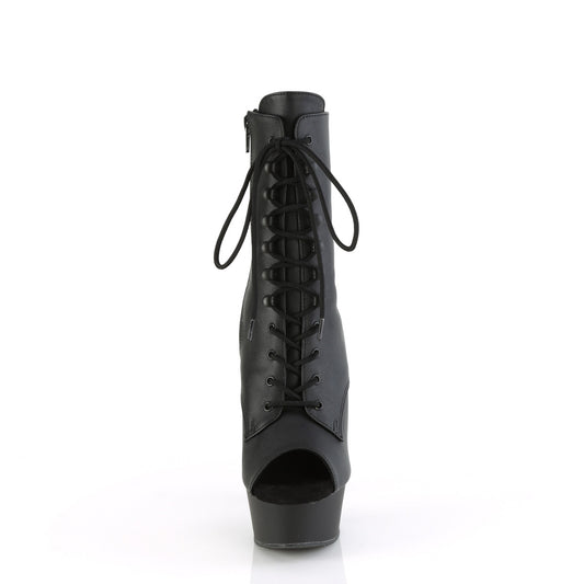 【PLEASER】DELIGHT-1021 シューズ Blk Faux Leather/Blk Matte【取寄】