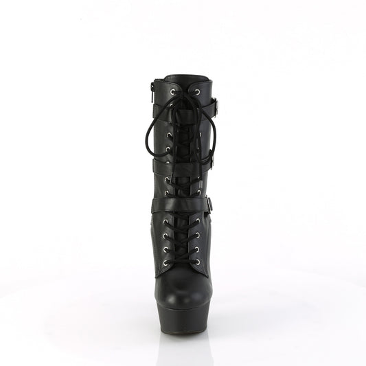 【PLEASER】DELIGHT-1043 プラットフォームシューズ Blk Faux Leather/Blk Matte【取寄】