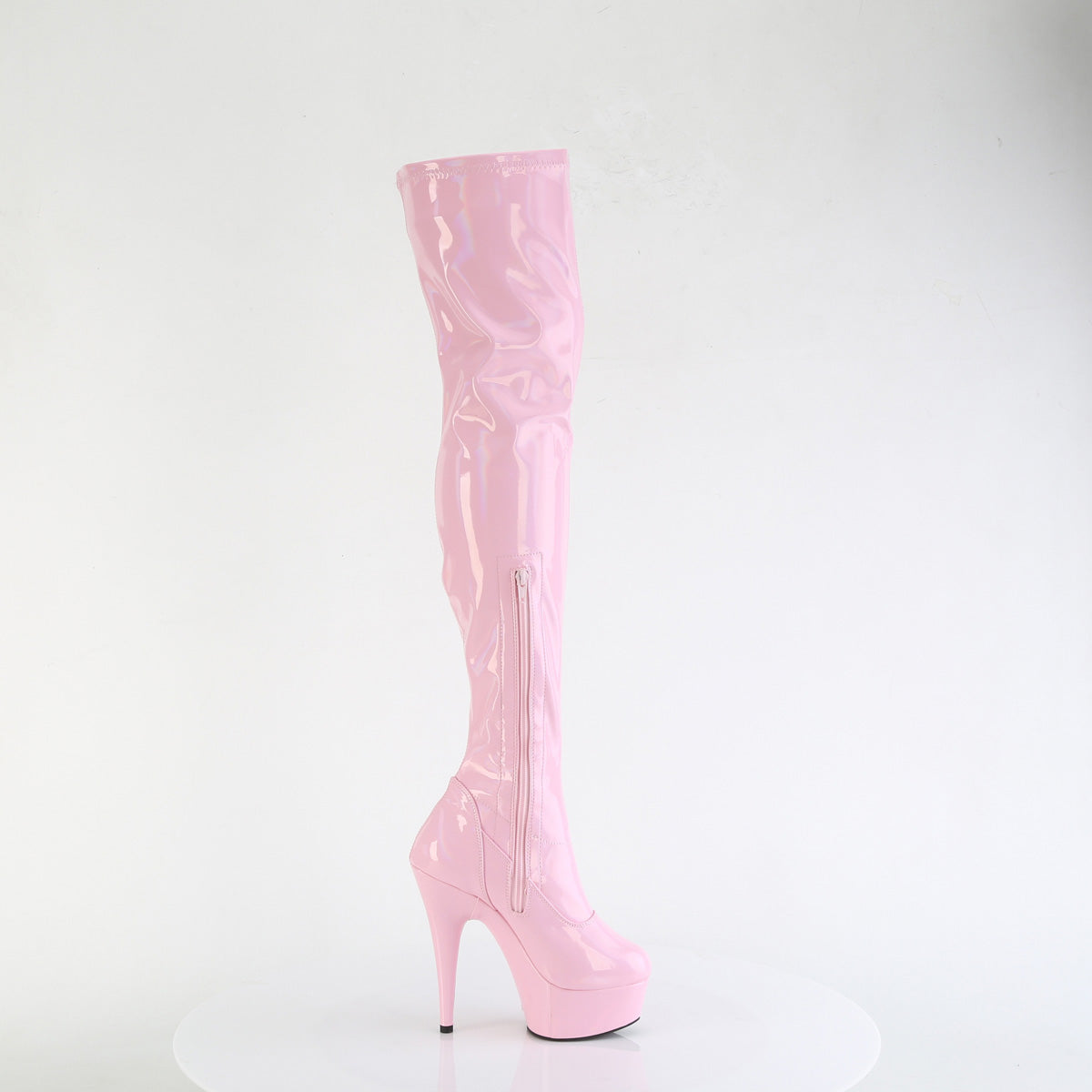 【PLEASER】DELIGHT-3000HWR プラットフォームシューズ B. Pink Hologram Pat/M【取寄】