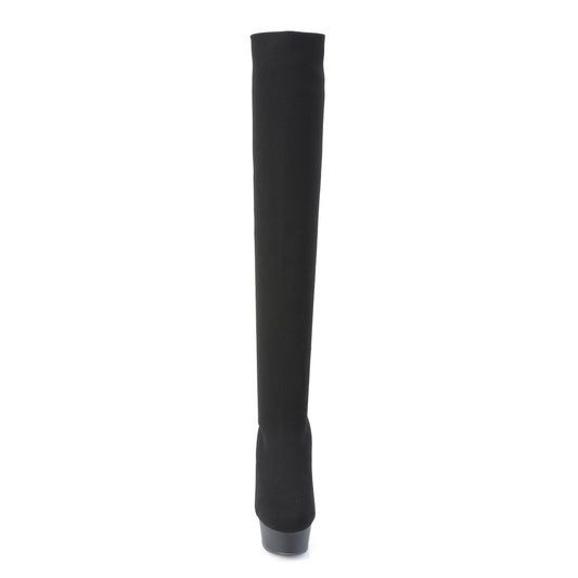 【PLEASER】DELIGHT-3002-1 プラットフォームシューズ Blk Stretch Knit Fabric/Blk Matte【取寄】