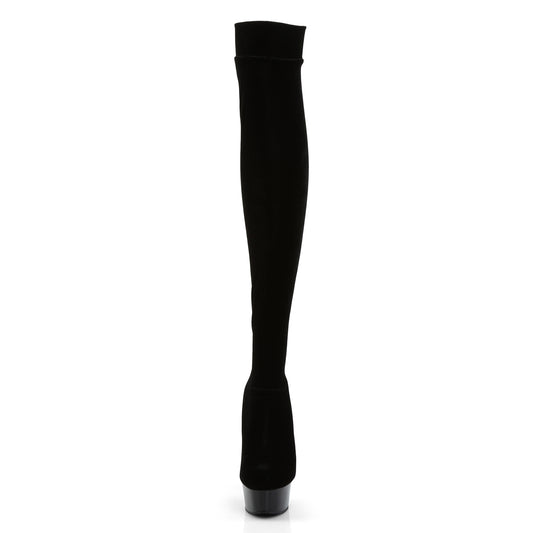 【PLEASER】DELIGHT-3002 プラットフォームシューズ Blk Str Velvet/Blk【取寄】