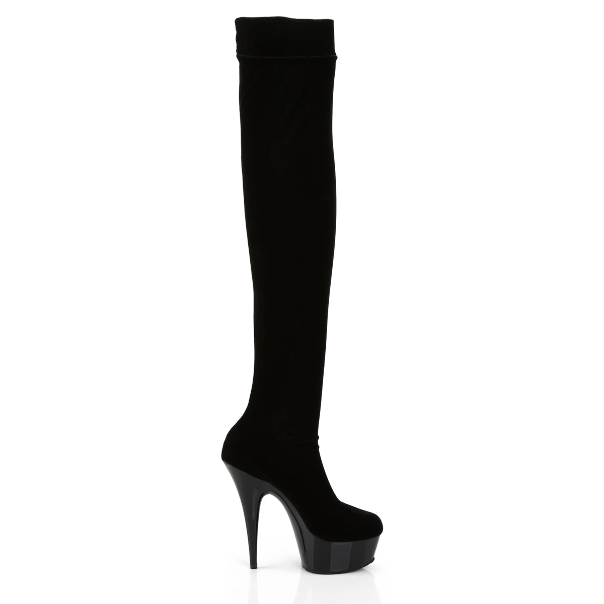 【PLEASER】DELIGHT-3002 プラットフォームシューズ Blk Str Velvet/Blk【取寄】