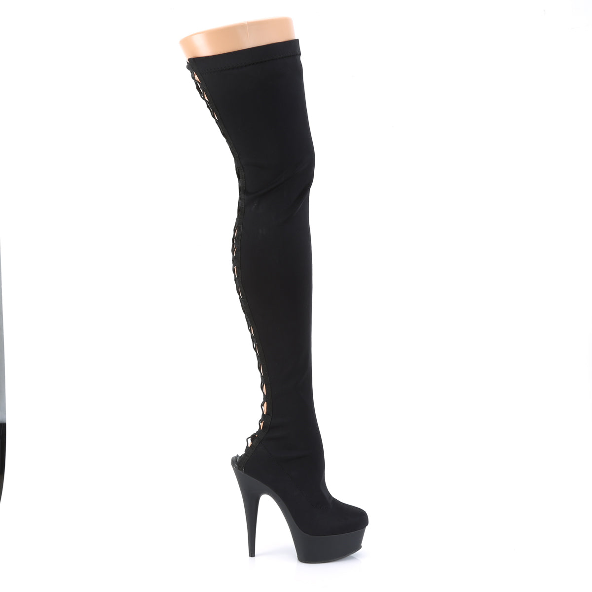 【PLEASER】DELIGHT-3003 プラットフォームシューズ Blk Lycra/Blk Matte【取寄】