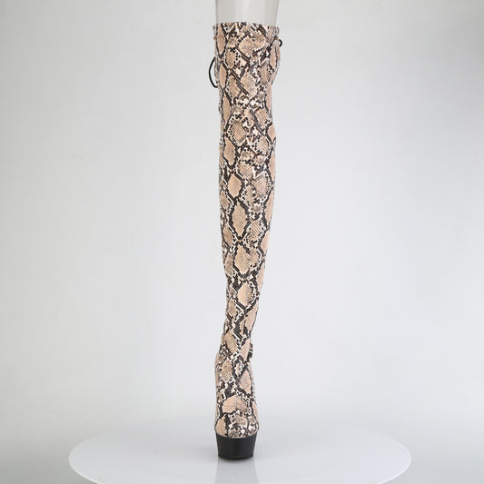 【PLEASER】DELIGHT-3008SP-BT シューズ Tan-Brown Snake Print/Blk Matte【取寄】
