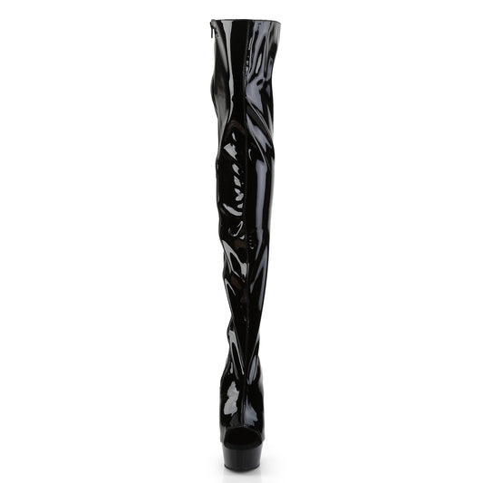 【PLEASER】DELIGHT-3017 プラットフォームシューズ Blk Str Pat/Blk【取寄】