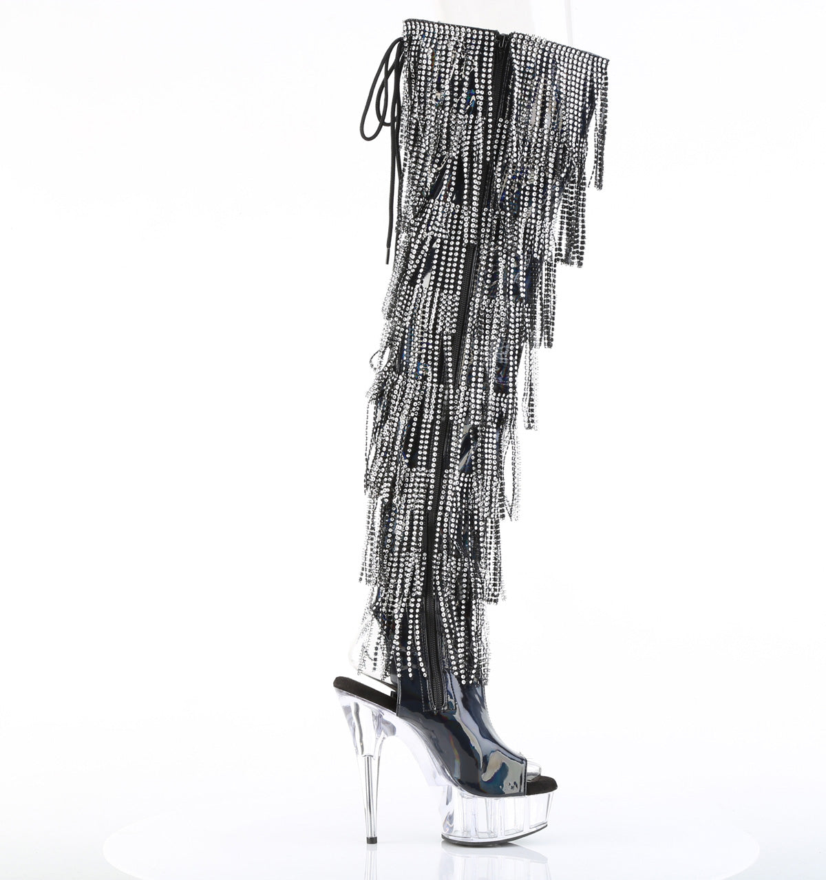 【PLEASER】DELIGHT-3017HG-RSF プラットフォームシューズ Blk Holo Pat/Clr【取寄】