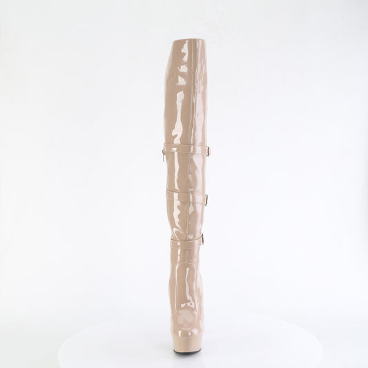 【PLEASER】DELIGHT-3018 プラットフォームシューズ Nude Str. Pat/Nude【取寄】