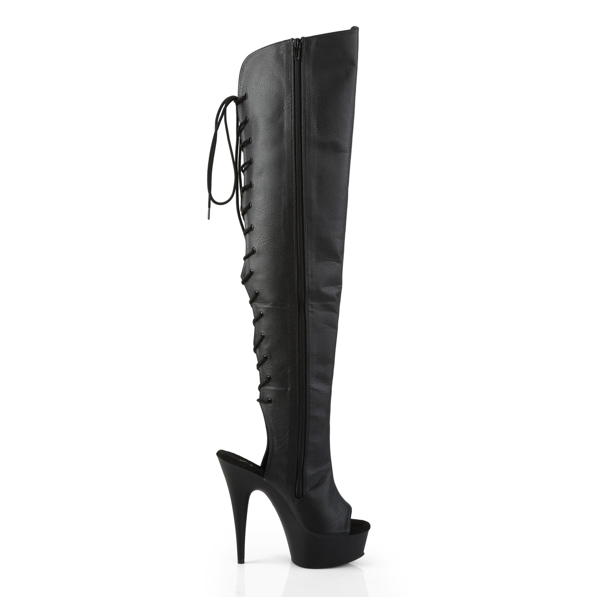 【PLEASER】DELIGHT-3019 シューズ Blk Faux Leather/Blk Matte【取寄】